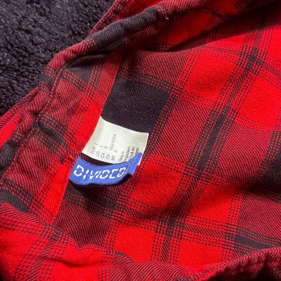 Mens flannel button up shirt redblack - Picture 3 of 4